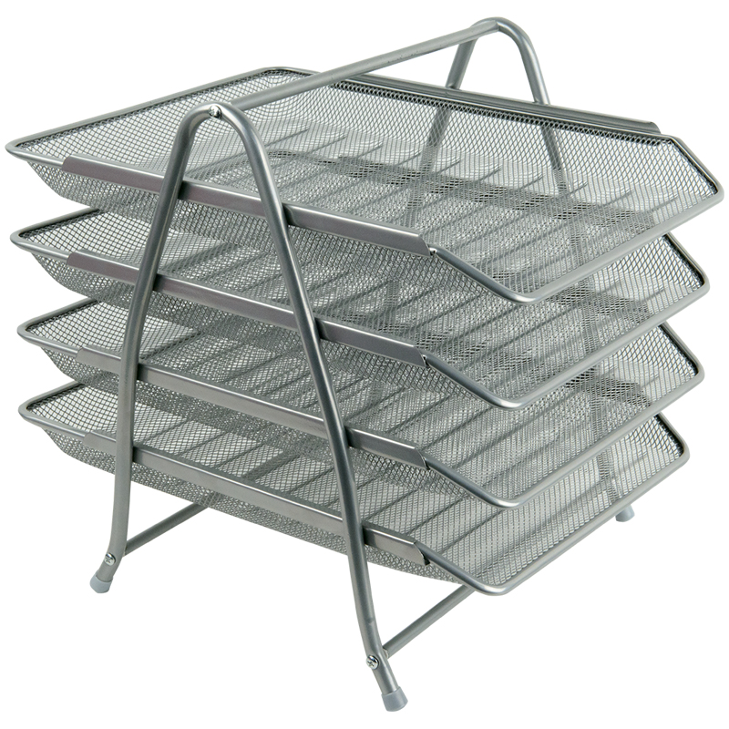 Лоток горизонтальний металевий Axent 4-в-1 2129-03-A, 300x350x330мм, срібний